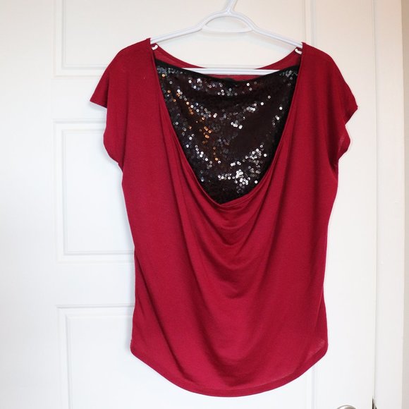 Burgundy Sequined Top - XS - Picture 1 of 3